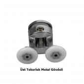 Duşakabin Tekerleği Rulman Metal Gövdeli Üst Krom Teker Çapı 22 mm - 2