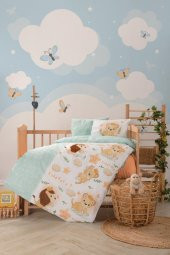 Cotton Box Bebek Nevresim Takımı Aslan Mint HİLAYS - 1