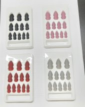 4 Renk Mat Tak Çık Tırnak Seti Yapışkanlı Takma Tırnaklar 48 li HİLAYS - 2