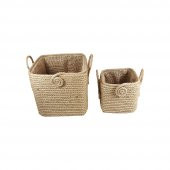 Hasır Kutu - Çok Amaçlı Dekoratif Hasır Halat Jüt ip 2 Li Kutu Set HİLAYS - 1