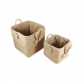 Hasır Kutu - Çok Amaçlı Dekoratif Hasır Halat Jüt ip 2 Li Kutu Set HİLAYS - 2