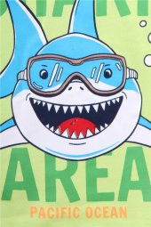 Erkek Çocuk Şortlu Takım Köpek Balığı Baskılı Fıstık Yeşili Soft (1.5-5 Yaş) - 4