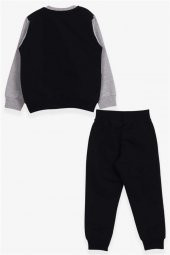 Erkek Çocuk Breeze Eşofman Takımı Yazı Baskılı Açık Gri Melanj Soft (1.5-5 Yaş) - 2