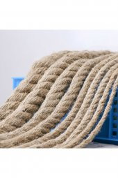 ŞAKİR HIRDAVAT 12 MM DEKORATİF JÜT HASIR İP DOĞAL HALAT DIY KENDİR İPİ 45 METRE - 4