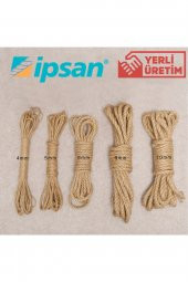 ŞAKİR HIRDAVAT 12 MM DEKORATİF JÜT HASIR İP DOĞAL HALAT DIY KENDİR İPİ 45 METRE - 3