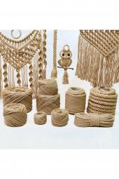 ŞAKİR HIRDAVAT 4 MM DEKORATİF JÜT HASIR İP DOĞAL HALAT DIY KENDİR İPİ 100 METRE - 5