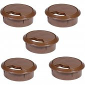 Masa Üstü Kablo Kanalı Deliği Kapağı Kahverengi Masa Kapağı 6 cm (5 ADET) - 1