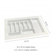 Çekmece İçi Kaşıklık 62 x 49 cm Beyaz Mutfak Çekmece Düzenleyici - 2
