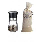 1 Kg. İri Himalaya Tuzu Bez Torbada Beyaz Renk + Seramik Bıçaklı Değirmen Tuz/Baharat Değirmeni - 1