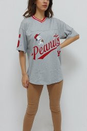 PEANUTS Baskılı Tişört Gri - 3
