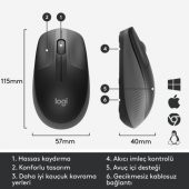 Logitech M190 Kablosuz Charcoal Mouse 910-005905 - 4