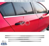 Fiat Egea HB  Krom Cam Çıtası 4 Parça 2015 Üzeri P.Çelik thumbnail 1
