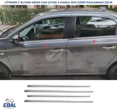 Citroen C-Elysee Krom Cam Çıtası 4 Parça  2012 Üzeri Paslanmaz Çelik thumbnail 1