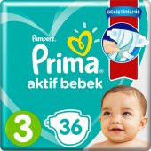 Prima Bebek Bezi Aktif Bebek Standart Paket 3 Beden 36 Adet - 1