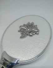 Camomile 4lü Broş Ayna Fırça Pudralık Seti Mat Beyaz 301 - 4