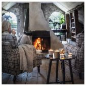 30 Lu Şenlik Ateşi Kokulu Mum MeridyenDukkan Toprak-Tütsü Kokusu Mini Mum 3.8 Cm Gri - 3