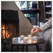 30 Lu Şenlik Ateşi Kokulu Mum MeridyenDukkan Toprak-Tütsü Kokusu Mini Mum 3.8 Cm Gri - 4