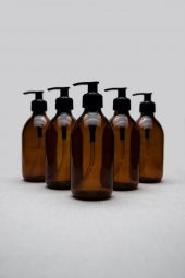300ml Amber Cam Sıvı Sabunluk ( 5 Adet ) - 1