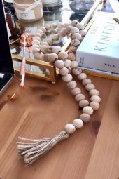 Dekoratif Ahşap Boncuklu Dekoratif Süs Tesbih - 1