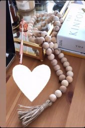 Dekoratif Ahşap Boncuklu Dekoratif Süs Tesbih - 2