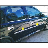 Opel Corsa C Krom Yan Kapı Çıtası 4 Prç. 2000-2007 Arası P. Çelik thumbnail 1
