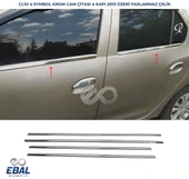 Renault Clio 4 Symbol Krom Cam Çıtası 4 Prç. 2013 Üzeri P. Çelik thumbnail 1