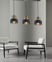 TT Aydınlatma TT031-3S-SY-ESK  Mat Siyah-Eskitme 3 lü Sıralı Avize - 3