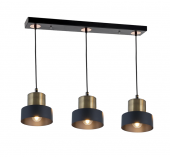 TT Aydınlatma TT031-3S-SY-ESK  Mat Siyah-Eskitme 3 lü Sıralı Avize - 1