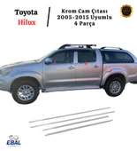 Toyota Hilux Krom Cam Çıtası 4 Parça 2005-2015 Arası Paslanmaz Çelik thumbnail 1