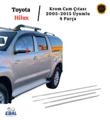 Toyota Hilux Krom Cam Çıtası 4 Parça 2005-2015 Arası Paslanmaz Çelik thumbnail 2