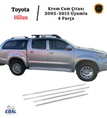 Toyota Hilux Krom Cam Çıtası 4 Parça 2005-2015 Arası Paslanmaz Çelik thumbnail 4