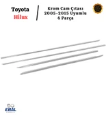 Toyota Hilux Krom Cam Çıtası 4 Parça 2005-2015 Arası Paslanmaz Çelik thumbnail 3