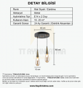 TT Aydınlatma TT023-2Y-SY-ESK  Eskitme 2 li Damla Modeli Yuvarlak thumbnail 4