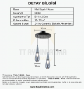 TT Aydınlatma TT023-2Y-SY-KR  Krom 2 li Damla Modeli Yuvarlak Aviz - 3