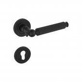 Hanedan Mat Siyah Rozetli Çelik Kapı Kolu Sağ Basar Tek Yön 1 Adet thumbnail 1