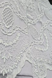 Fransız Dantelli Eslem Çeyizlik Nevresim Takımı Gri - 7