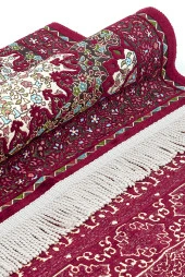 Otantik Ultra Lüks Şönil Seccade Kırmızı thumbnail 2