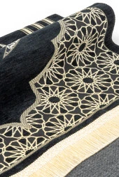 Desenli Şönil Seccade - Siyah Renk thumbnail 2