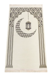 Desenli Şönil Seccade - Krem thumbnail 1