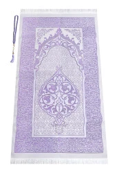 Canım Anneme Seccadeli ve İnci Tesbihli Özel Silindir Kutulu Set - Lila Renk thumbnail 6