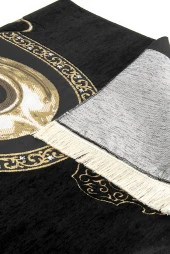 Hacerül Esved Modelli Ultra Lüks Siyah Şönil Seccade 4 thumbnail 3