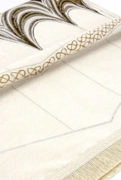 Ultra Lüks Sarkıt Kabe Örtüsü Modelli Krem Şönil Seccade 12 thumbnail 3