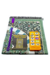 Sesli Namaz Öğreten Sesli Seccade Sesli Namaz Öğreten Cihaz Turuncu ve Yasin Cüzü Tesbih Pusula - 1