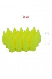 Bijon Kapağı Sivri 17 Mm Fosfor Sarı 20li Set A Kalite - 2