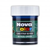 Yeşil Cam Boyası Vitray Boyası 25 ml 1 Adet Nova Color Su Bazlı Yeşil Cam Vitray Boyası 1 Adet 25 ml - 1