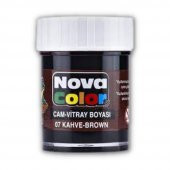 Kahverengi Cam Boyası Vitray Boyası 25 ml 1 Adet Nova Color Su Bazlı Kahve Cam Vitray Boyası 1 Adet 25 ml - 1
