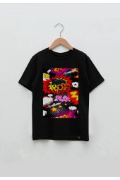 Pop Art Tasarım Baskılı Unisex Çocuk Tişört - 1