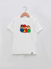 Alvin ve Sincaplar Tasarım Baskılı Unisex Çocuk Tişört - 1