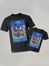 Sonic Anne Baba Ve Çocuk Tasarım Baskılı Unisex Çocuk Yetişkin Tişört - 1