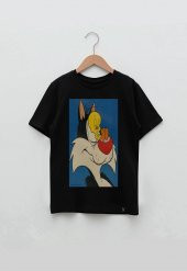Twetty  Çizgi Film Tasarım Baskılı Unisex Çocuk Tişört - 1